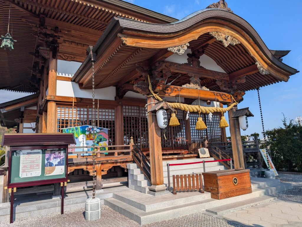 Iwakuni White Snake Shrine main hall in Iwakuni, Yamaguchi Prefecture, Japan
