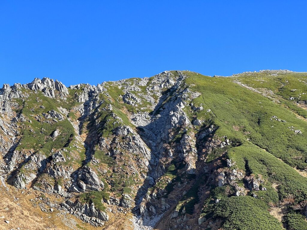alpine rocky mountain slope above treeline in Japan