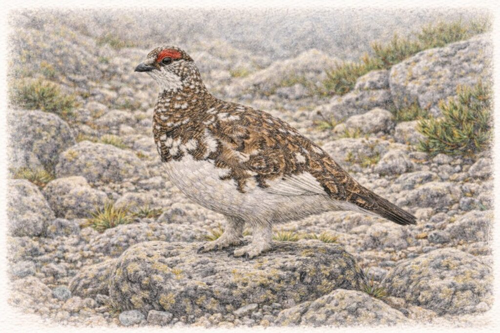 Rock Ptarmigan illustration
